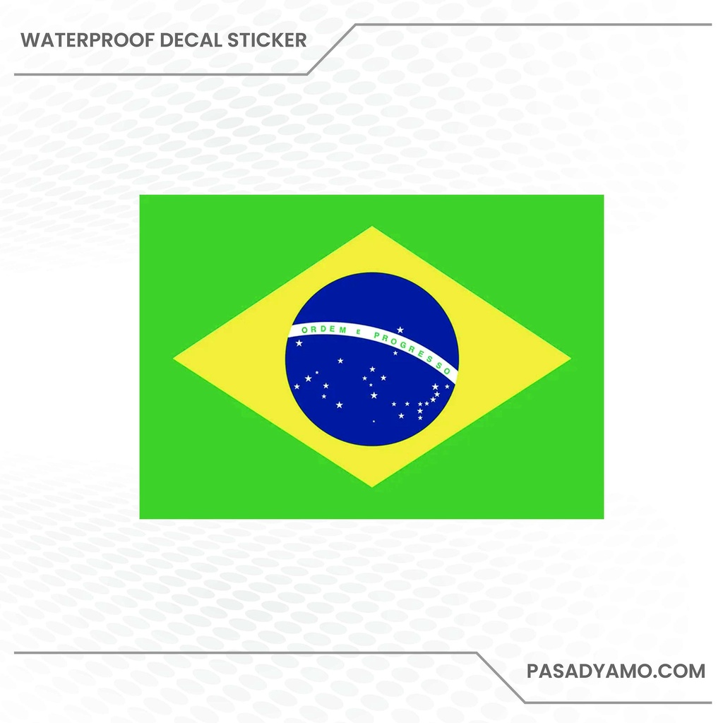 Brazil Flag Decal Sticker for Cars Motorcycles Helmets Laptops Tumblers ...