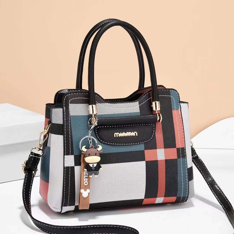 AW 2022 new fashion plaid diagonal shoulder handbag | Shopee Philippines