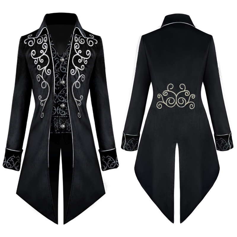 Men Victoria Steampunk Trench Coat Vintage Prince Medieval Tuxedo ...