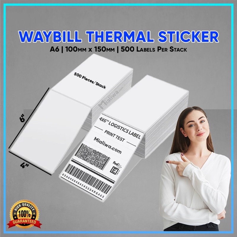 Waybill Thermal Sticker Paper Fanfold (500 Pcs) Labels Per Stack