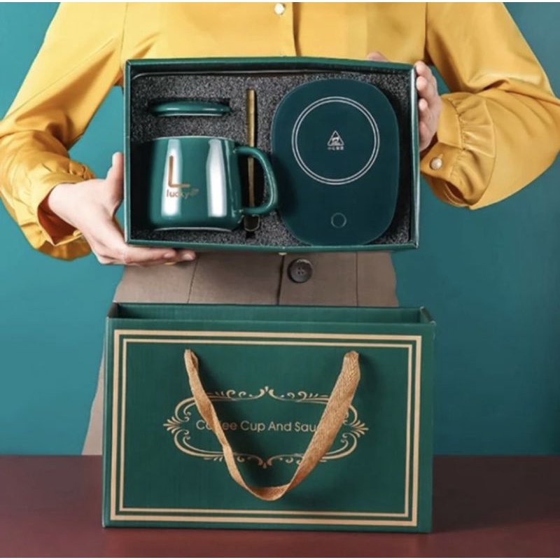 Ceramic Mug Set with Heater Electric Heating Coaster Shopee Philippines