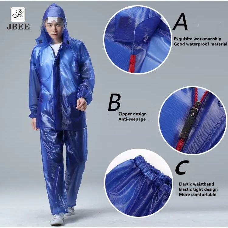 JBEE F0988 Thickened PVC rubber Oxford split raincoat suit outdoor motorcycle riding raincoat Shopee Philippines