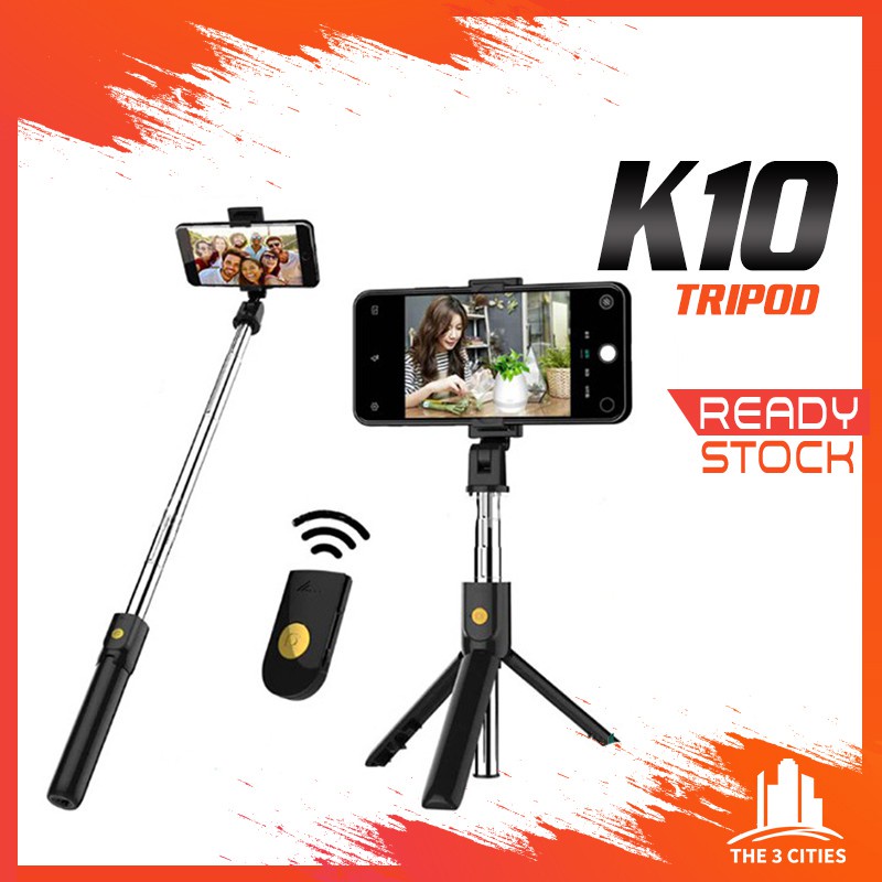 K07 / K10 Bluetooth Selfie Stick Integrated 3 in 1 Monopod Tripod for IOS and Android [Ready