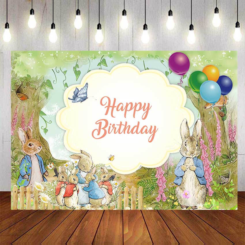 Peter Rabbit Family Backdrop For Photography Baby Shower Kids Forest ...