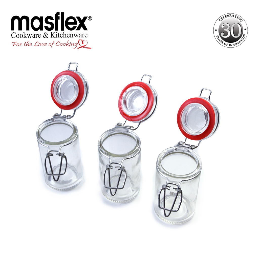 Masflex 70 ml 3 Piece Glass Spice Jars with Glass Lid | Shopee Philippines