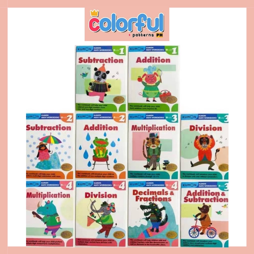 Kumon Math Workbook sets -Grade 1 to 4(2-3 books in a set) | Shopee ...