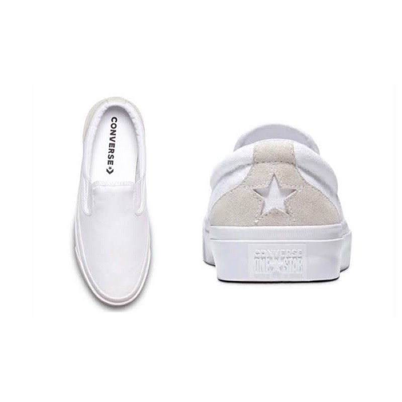 Converse one star deals slip on white