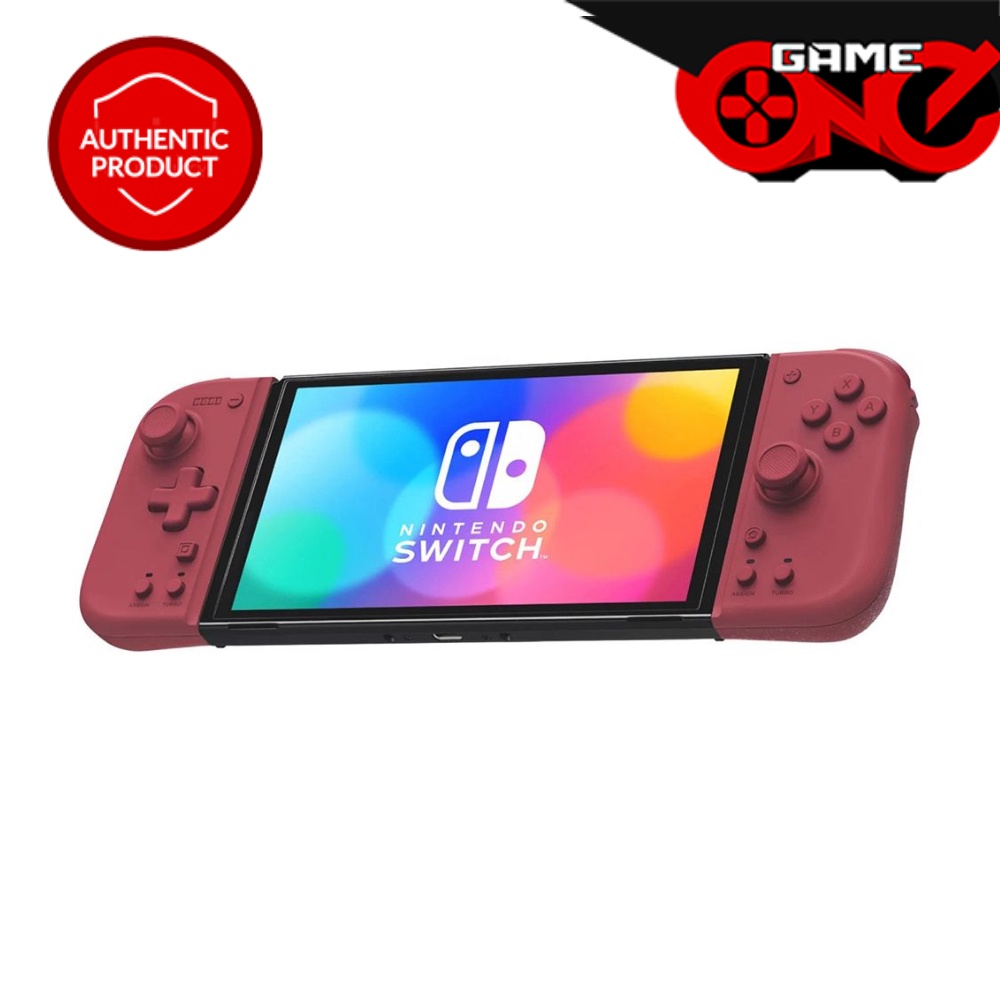 HORI Nintendo Switch and Nintendo Switch OLED Split Pad Compact Video Game  Controller, Apricot Red 