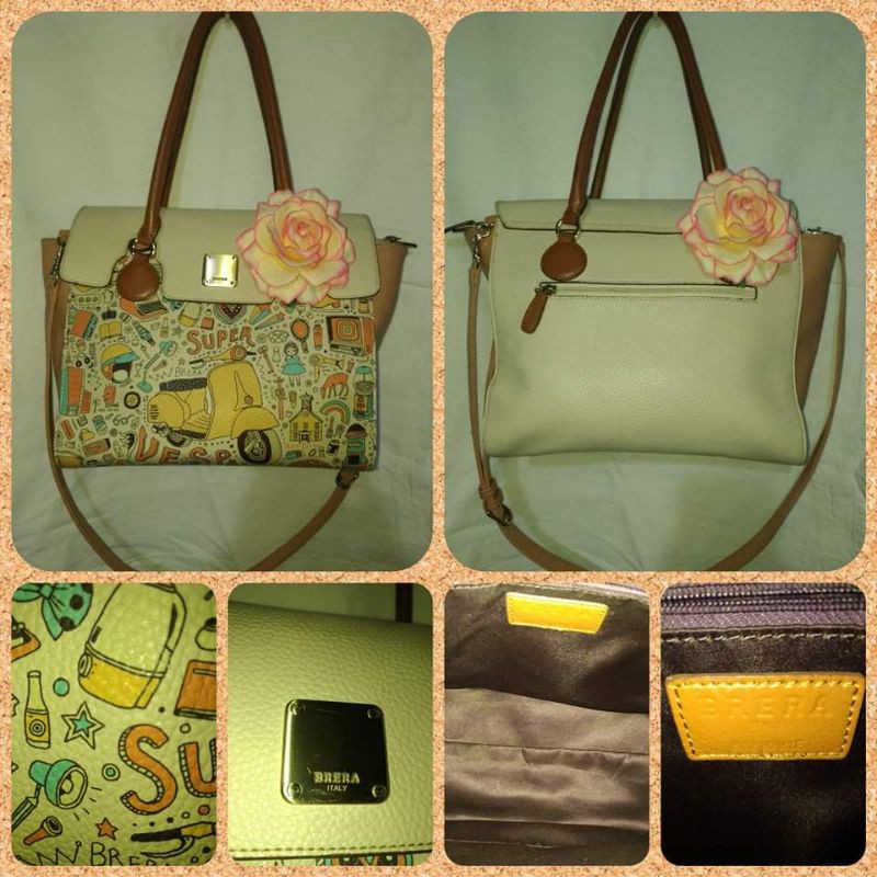 🎁Original BRERA Italy Art Fever green 2 Way bag, Luxury, Bags