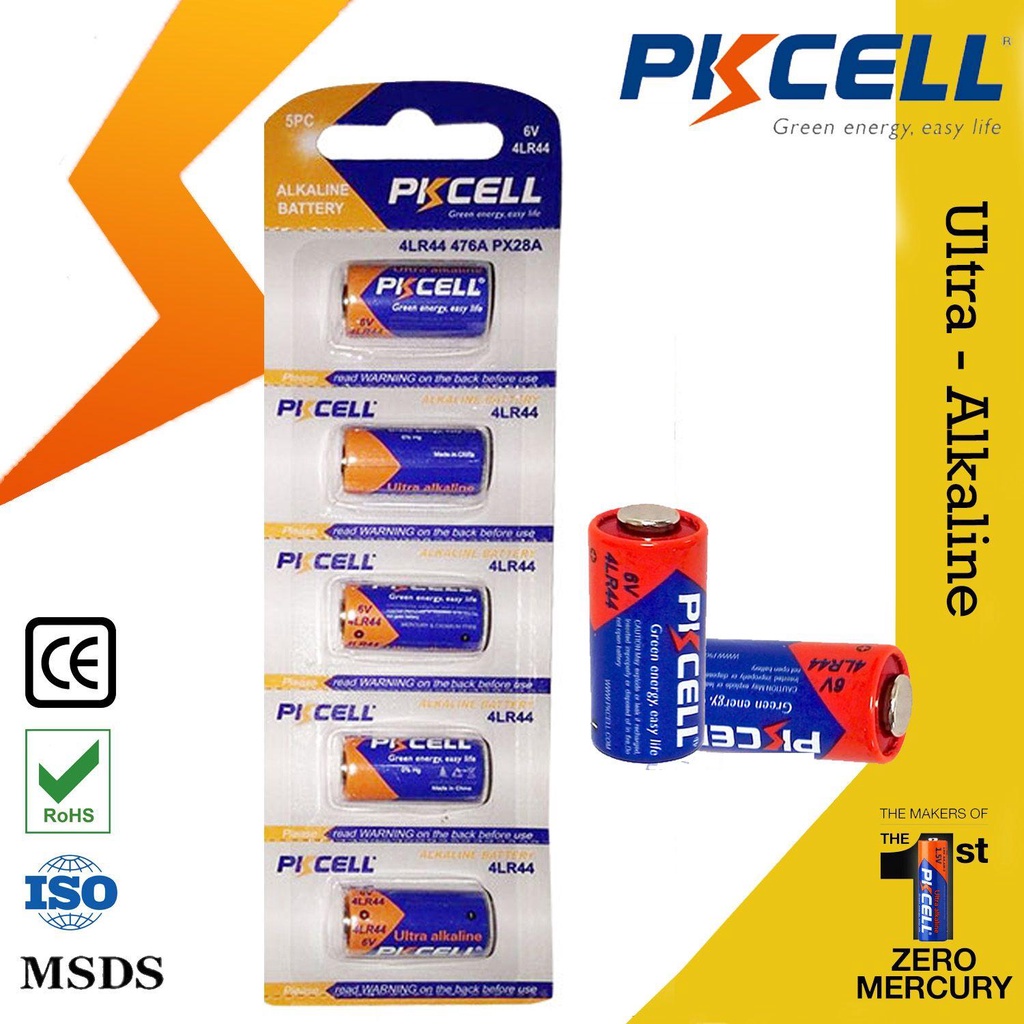 PKCELL 5pcs (4LR44) Battery L1325 PX28A 476A A544 28A 6V Alkaline ...