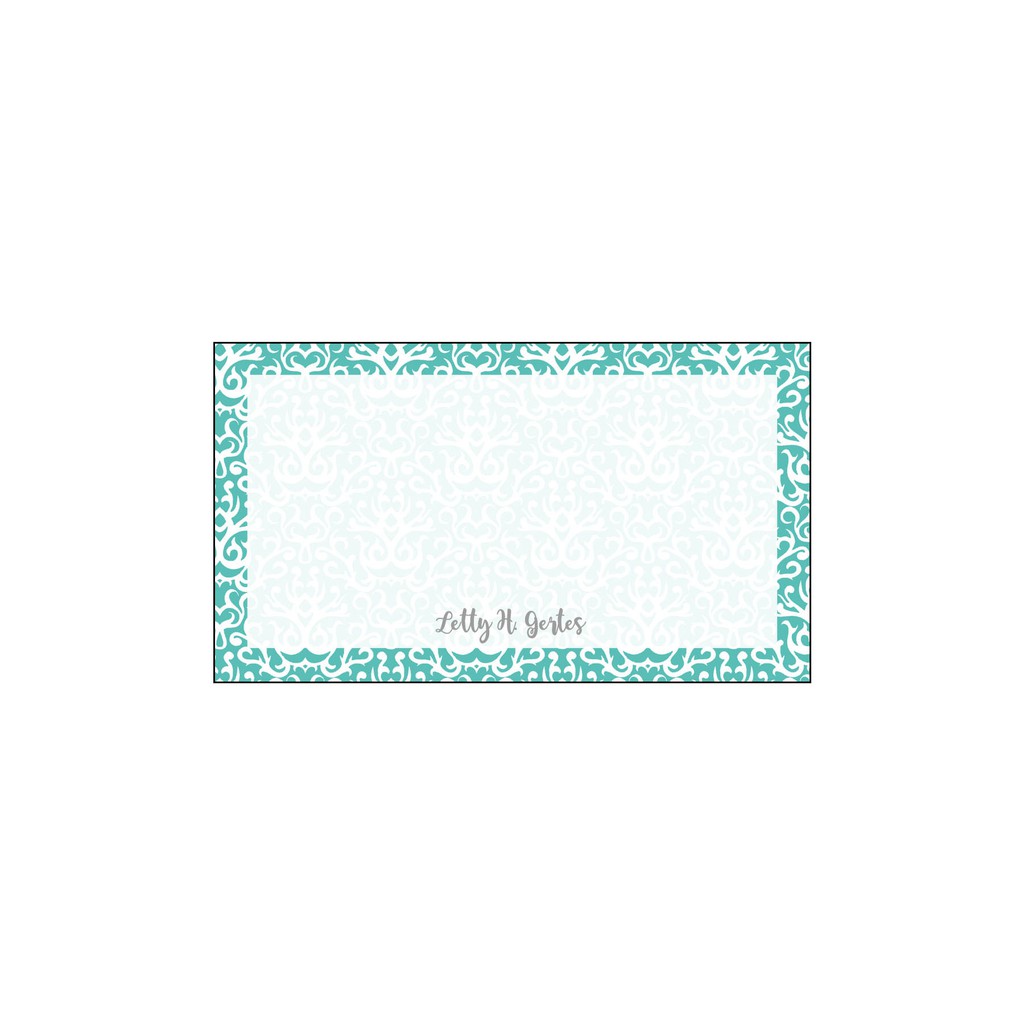 Personalized Gift/Sticker Tags - Pattern - Elegant Damask (Teal ...