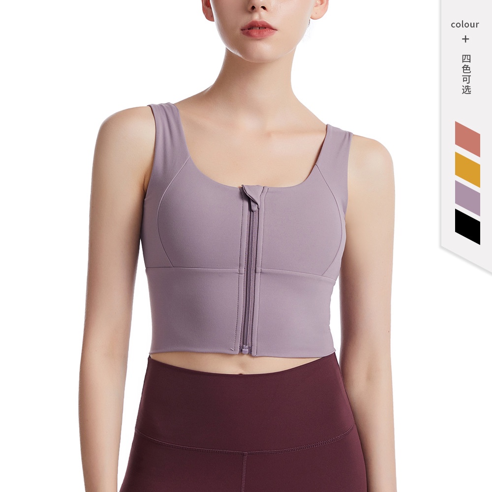 Hoppe Fumeng Push Up Girls Running Sport Bra With Zipper Front Shopee