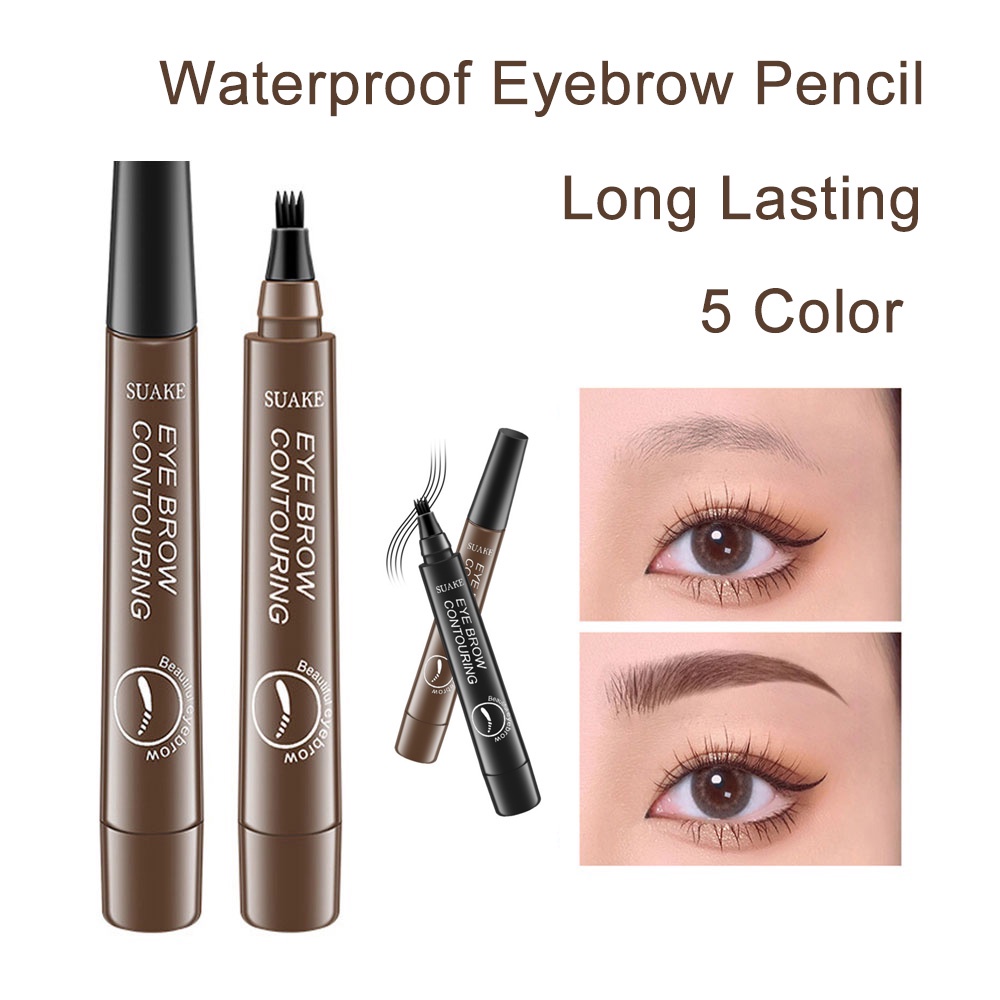 Suake Waterproof Eyebrow Pencil Sweat Proof Natural Finish Beginner Eye