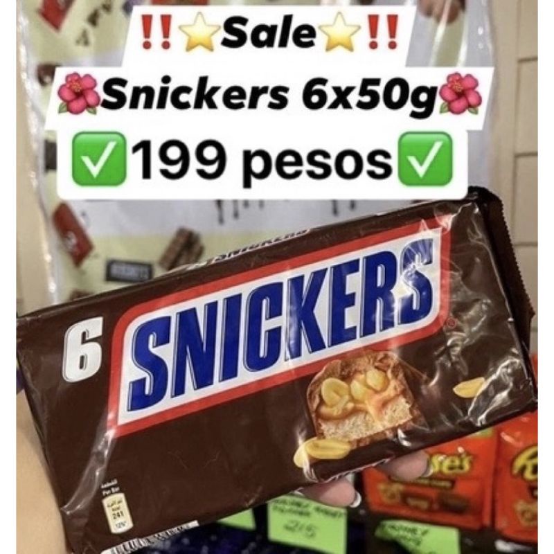 SNICKERS CHOCOLATE BAR 6 X 50g | Shopee Philippines