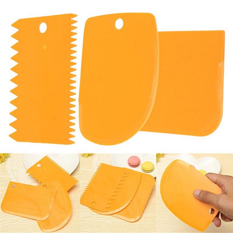 3Pcs/Set Cake Smoother Fondant Cutter Cake Decorating Tools Plastic ...