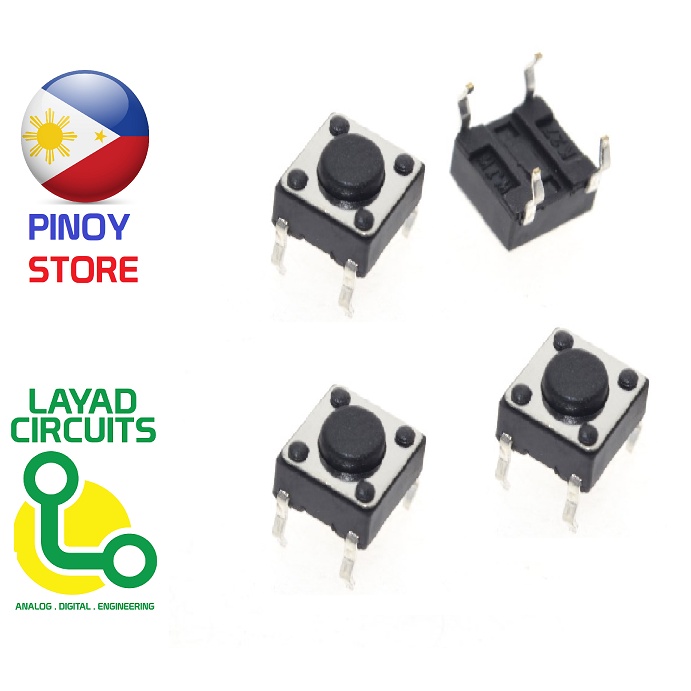 4pcs Tact Switches Tactile Button normally open 6x6mm | Shopee Philippines