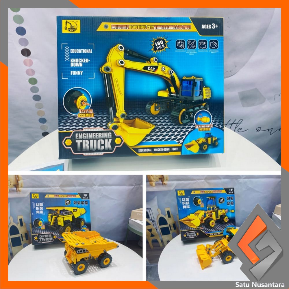 Snm142 Children's Toys DIY Beko EXCAVATOR/LOADER/DUMP TRUCK Toys Heavy