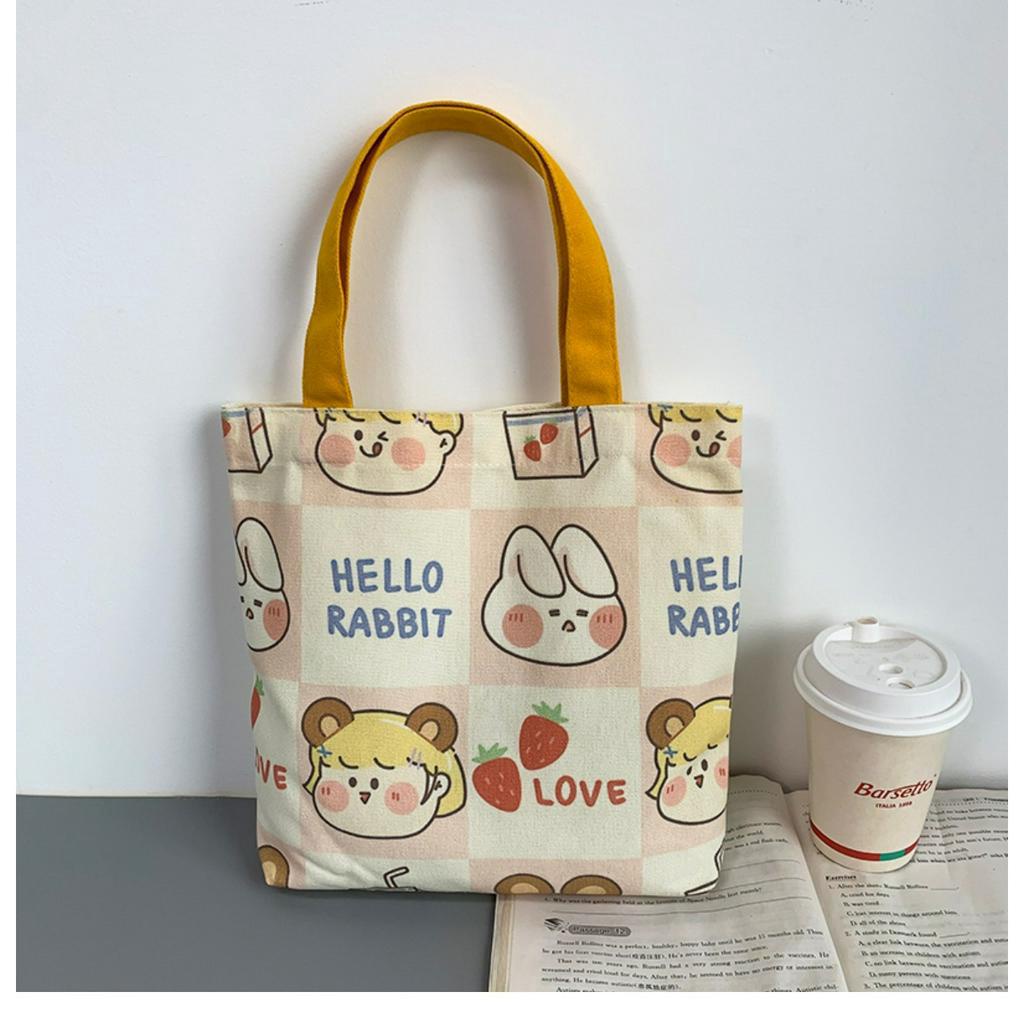 Canvas Tote Bag Shopping Bag Small Cloth Bag Lunch Box Bag | Shopee ...