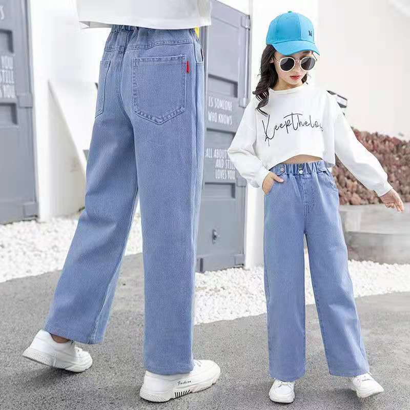 Girls Jeans Spring And Autumn Thin 2023 New Childrens Autumn Clothes