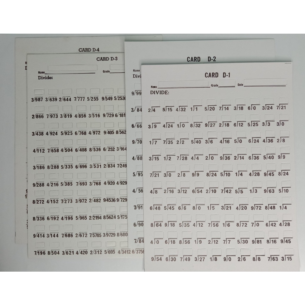 SCHOOL SUPPLIES 20pcs WINDOW CARD SUB., ADD., MULTIPLICATION, DIVISION ...