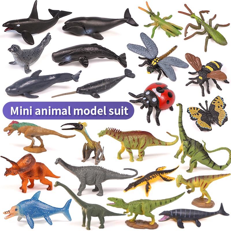 Mini animal model simulation insects dinosaur crawling sea animal farm