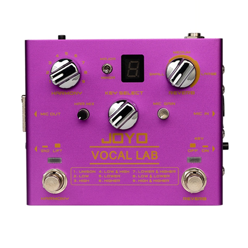 JOYO VOCAL LAB Reverb Vocal Effect Pedal Guitar Processor with 9