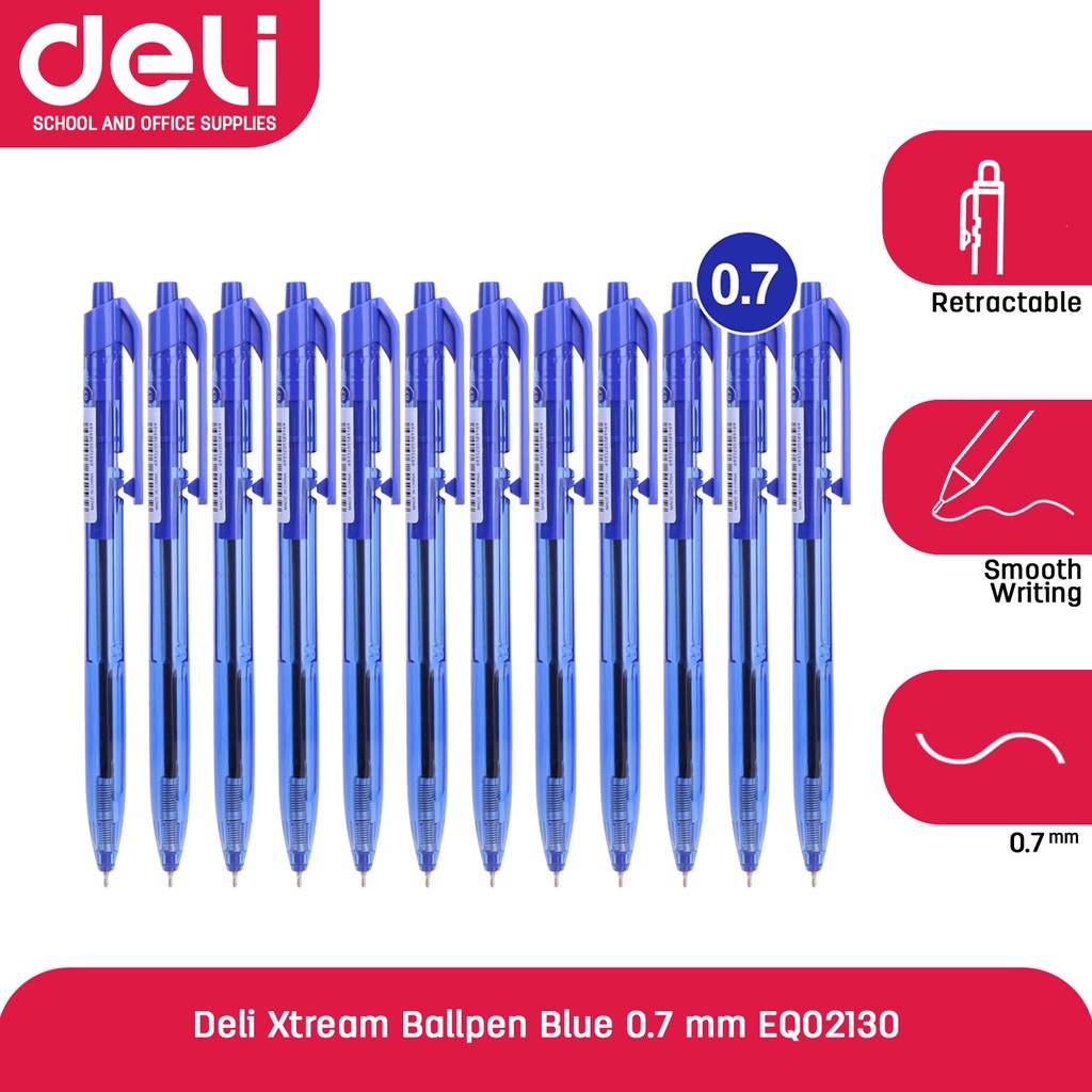 Deli EQ02130 Writing Instrument Xtream Ballpoint Ballpen Blue 0.7 mm ...