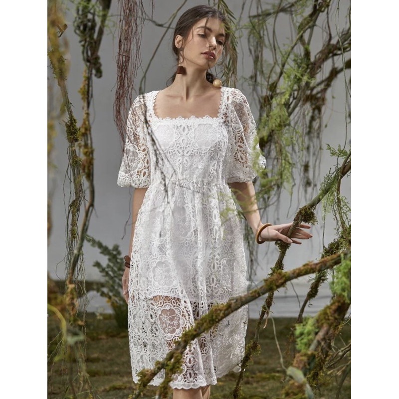 Bohemian 2024 dress white