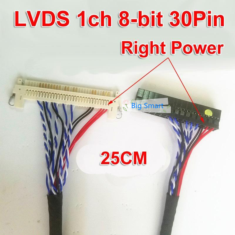 VSDISPLAY LVDS Cable 30 pin Single Wire FIX-30P 2ch 8bit for 17 19 21.5  23 1280x1024 1920x1080 LCD Screen : Electronics 
