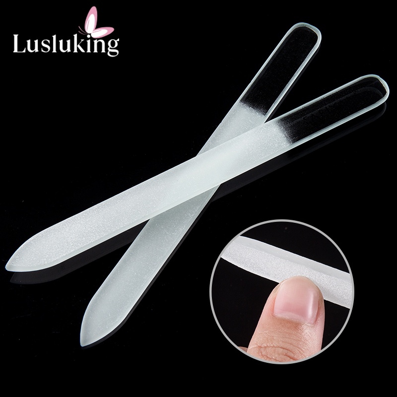 Lusluking Nail Scrub File Translucent Tools Art Glass Polish Peel Off ...