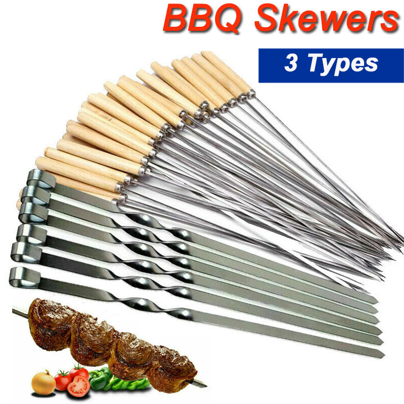 【Local Ship】Stainless Barbecue BBQ Sticks Skewers Needle Kebab Kabob