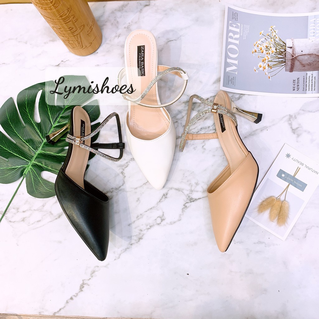 Closedtoe High Heel Women'S Sandal 6Cm With Glitter Strap In 3 Colors