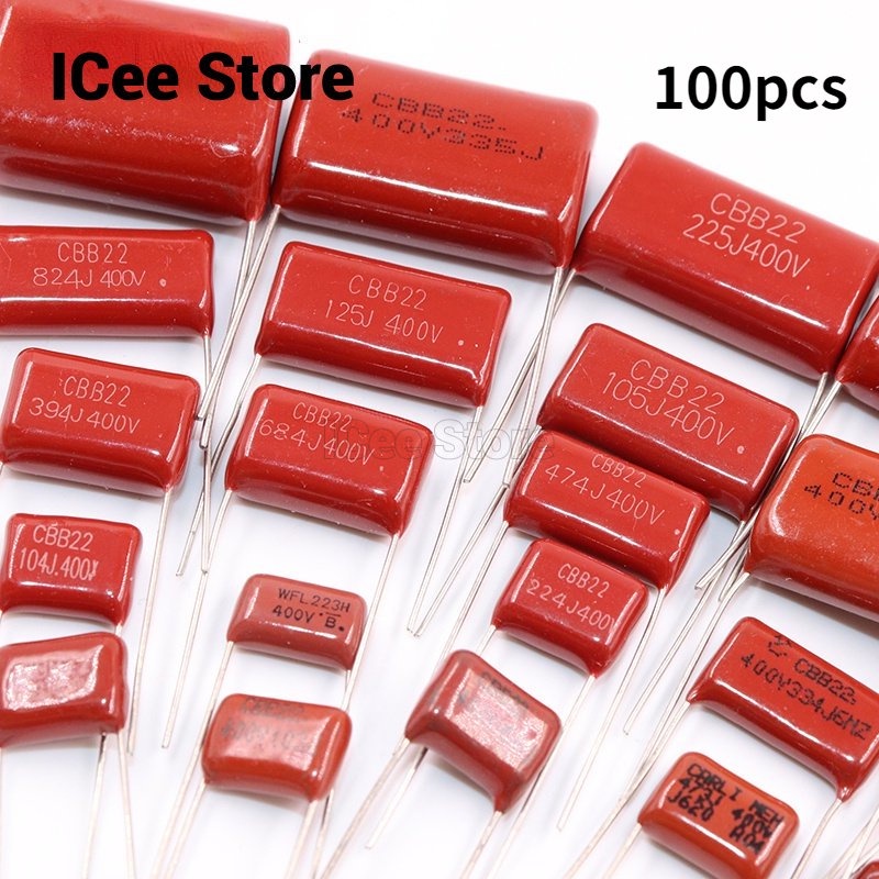 100Pcs CBB Capacitors P20 400V 105J 125J 155J 225J 824J CBB Capacitor P
