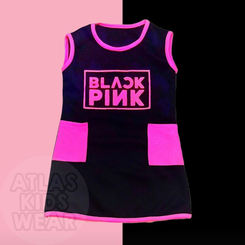 Kids Pink/black tier dress main image 0