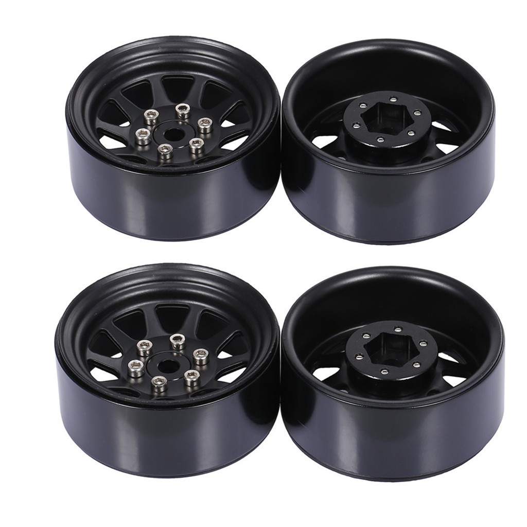 INJORA Beadlock Lot de 4 jantes métalliques 1,9 pour 1/10 RC Crawler TRX4 Axial SCX10 Pro II III D90 VS4-10 Redcat Gen 8 7 Pro Enduro