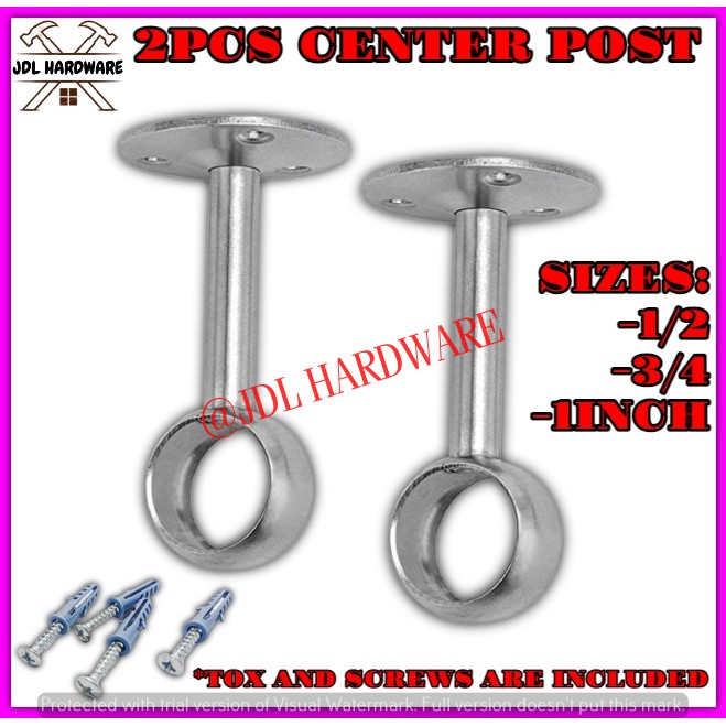 2502 2PCS Center Post (1/2, 3/4, 1inch size) Curtain Rod Base Top ...