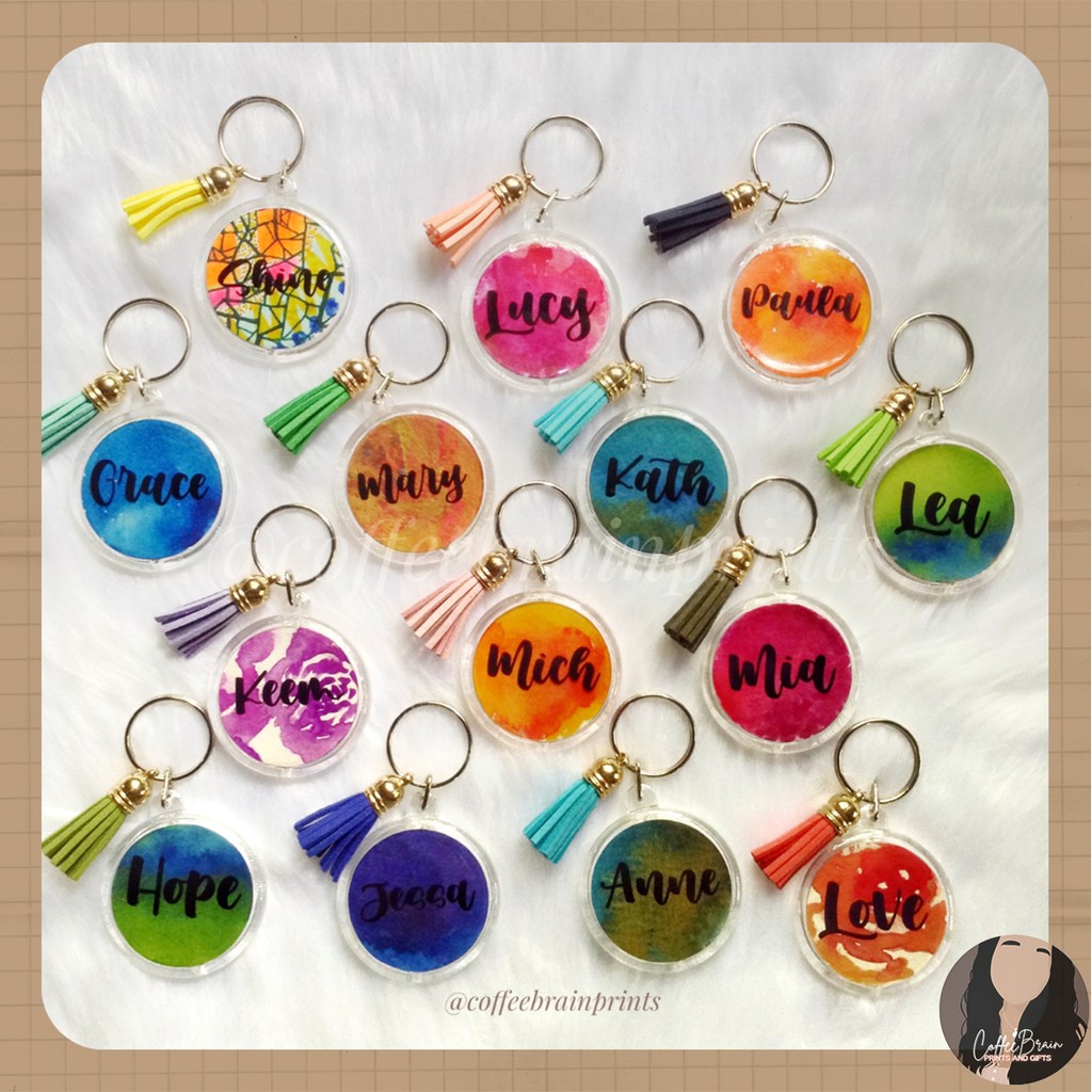 Customized Circular Acrylic Keychain w/ Tassel Souvenirs for Debut