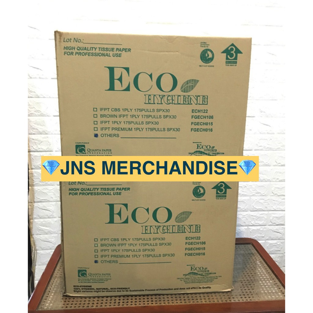 30 PACKS (1BOX) ECOHYGIENE PAPER TOWEL Quality Interfolded Tissue