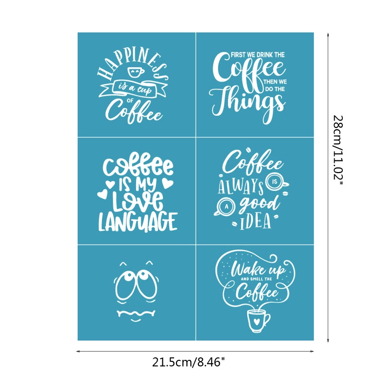 Yoo Coffee Letters Self Adhesive Silk Screen Printing Stencil Mesh ...