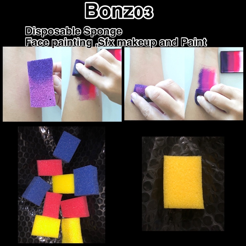 Disposable Sponge for Face painting, Paint and Sfx makeup 2pcs | Shopee ...