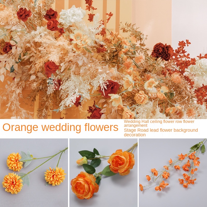 Artificial Flower Orange Series Snow Cherry Blossom Fake Flower Wedding