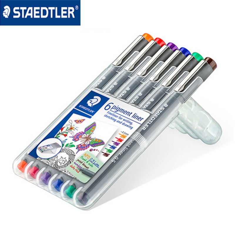 Staedtler 308 Color pigment liner fineliner needle pen 6pcs/set