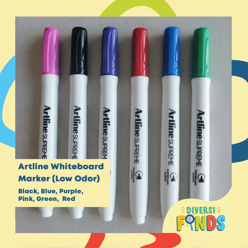 Artline Supreme Whiteboard Marker Low Odor Assorted Colors Shopee