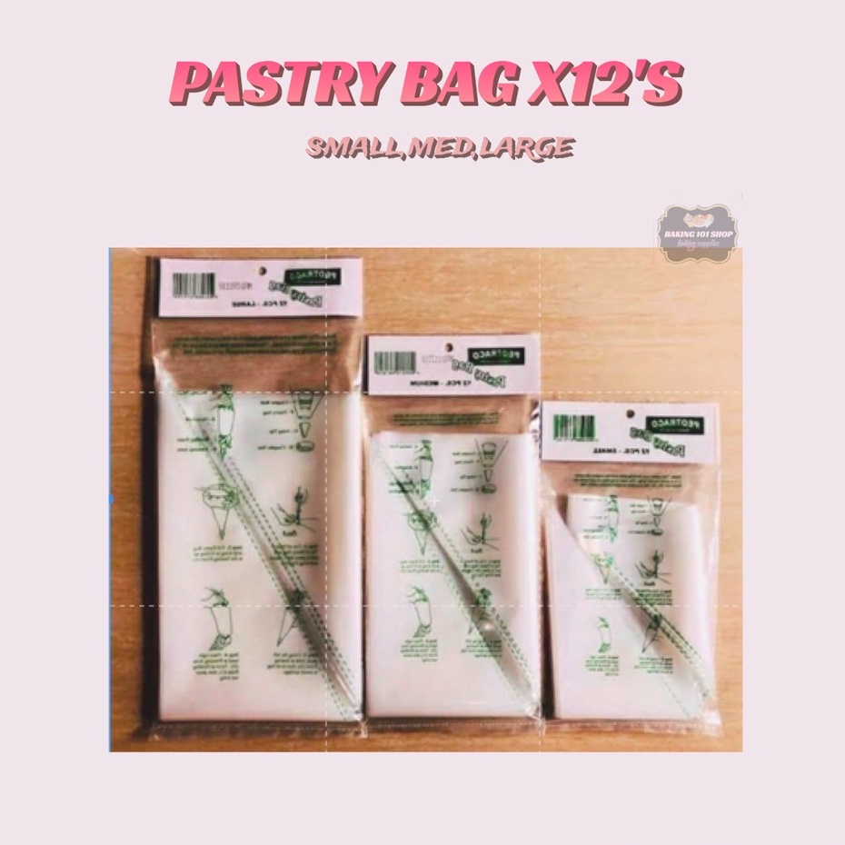 PEOTRACO PASTRY BAG X12'S (small,medium,large) Shopee Philippines