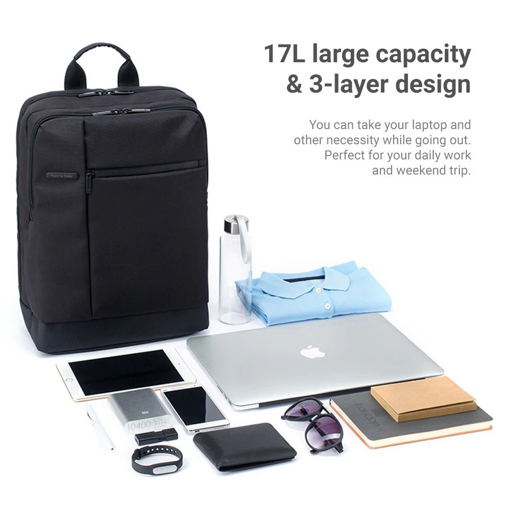 Xiaomi 15.6 Inch Waterproof 3 Layer Capacity Classic Business Backpack Model JDSW01RM Shopee Philippines