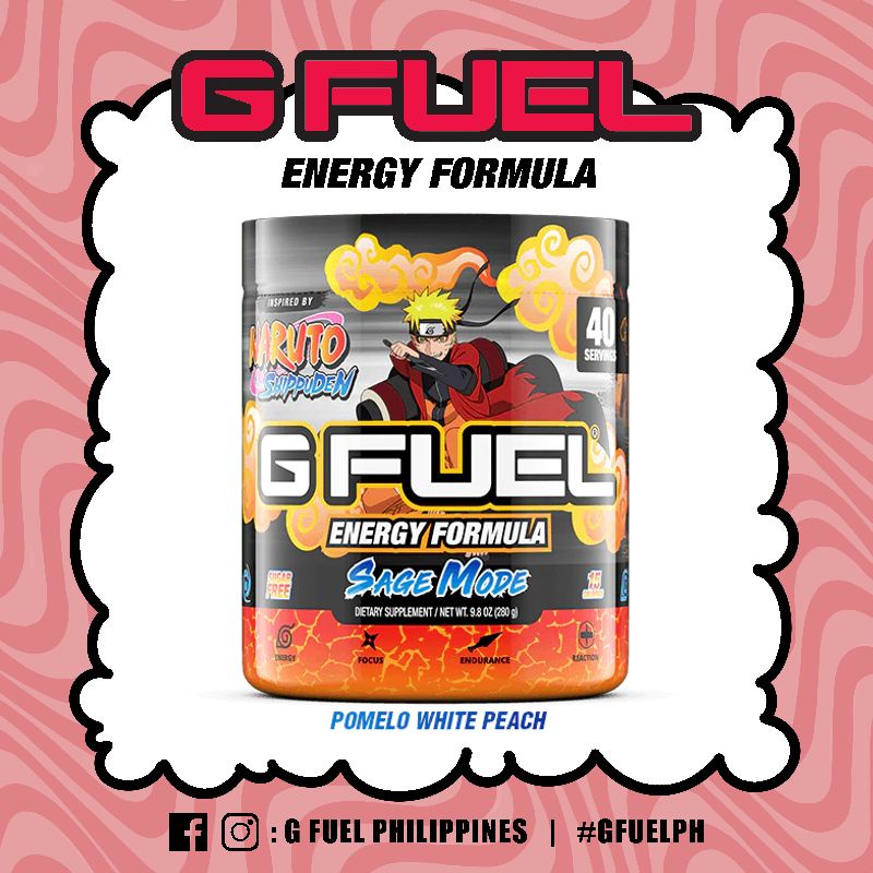 G FUEL Naruto Sage Mode Energy tub (Pomelo White Peach) Shopee Philippines