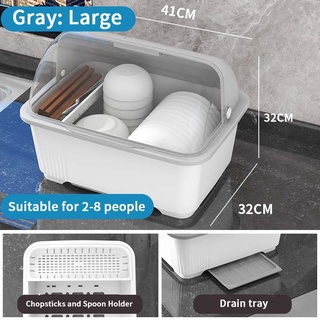 Kitchen Dish Rack with Cover Dust-proof insect-proof Dish drain