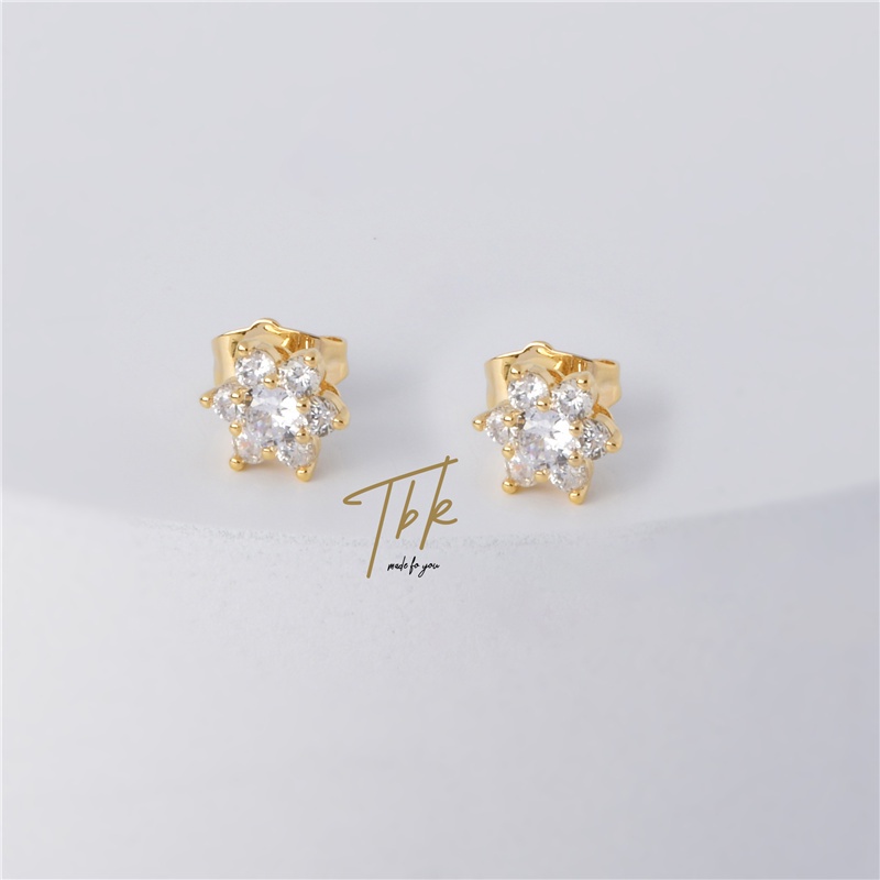 TBK 18K Gold Cubic Zirconia Stud Earrings Accessories For Women 631E ...