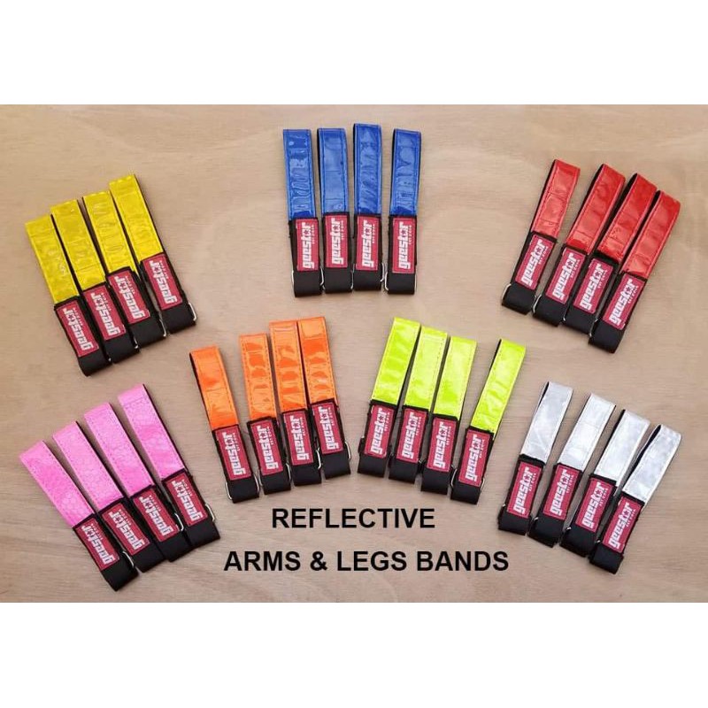 Reflective Arms and legs safety bands straps for riders cycling ...