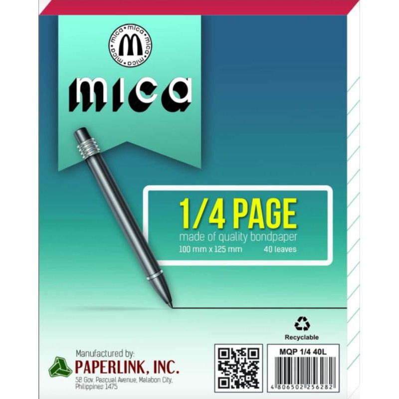Mica Pad Paper 40 leaves Shopee Philippines